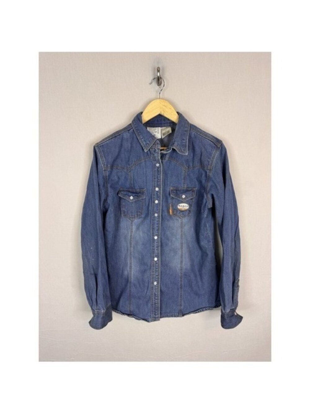 Rasco FR Cool Girl Womens Denim Work Shirt Flame Resistant Blue FR5021DN Large